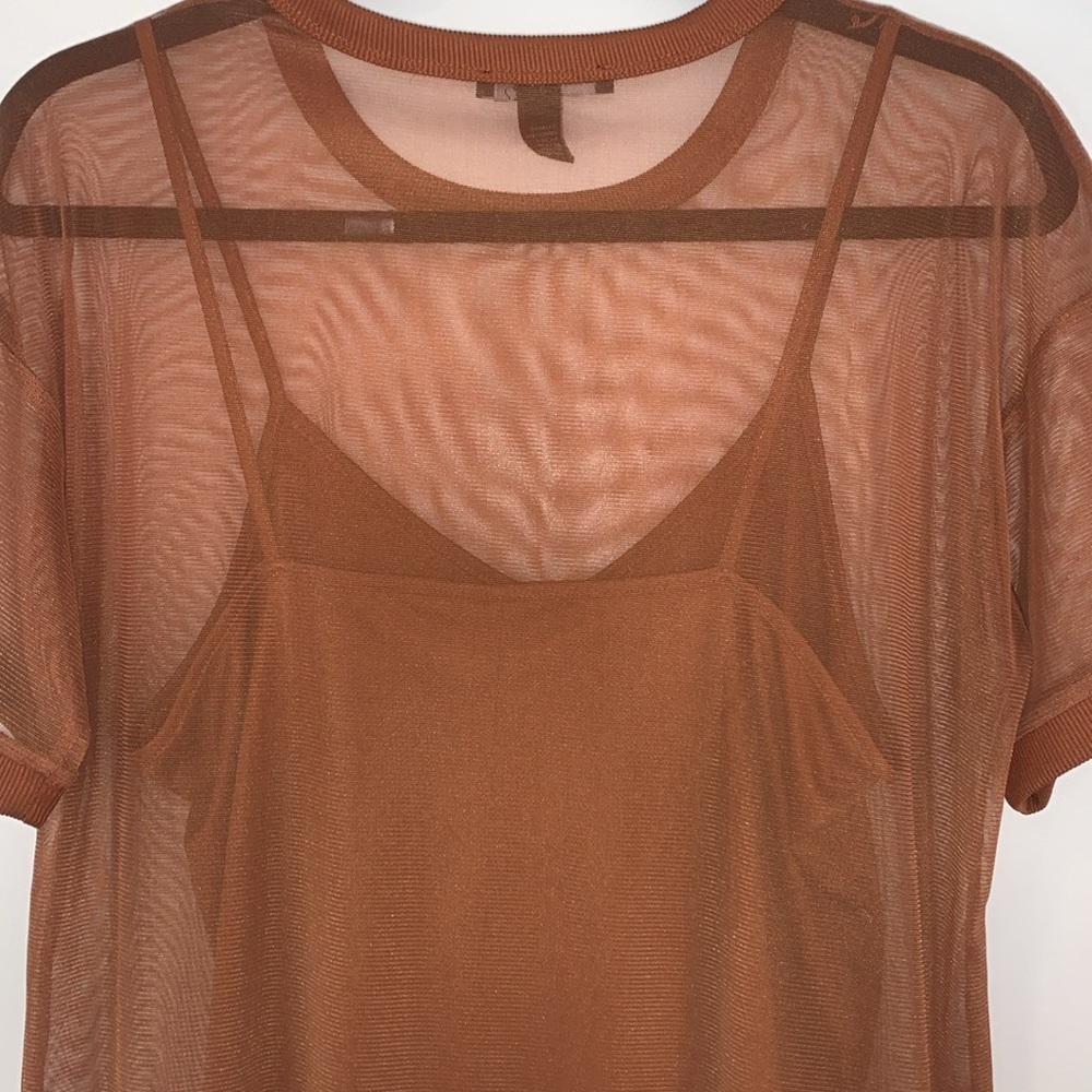 Forever 21 Layered Mesh Shirt Dress S - Picture 6 of 10